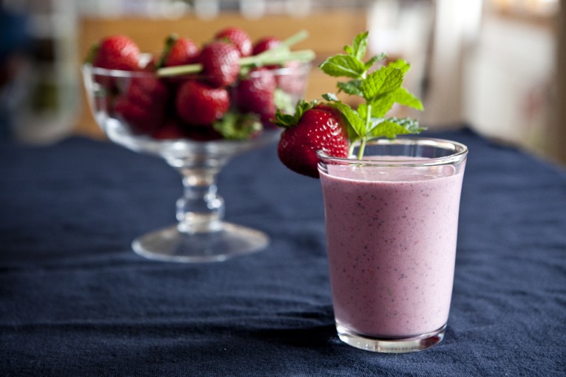 Jahodové chia smoothie Jahodové chia smoothie