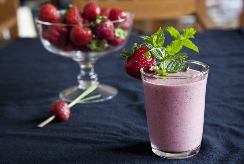 Jahodové chia smoothie Jahodové chia smoothie