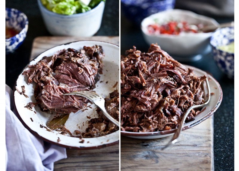 Trhané hovězí na tacos Trhané hovězí na tacos